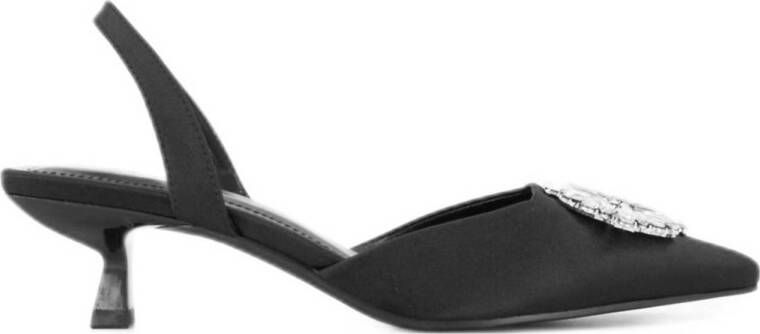 Graceland Zwarte slingback steentjes