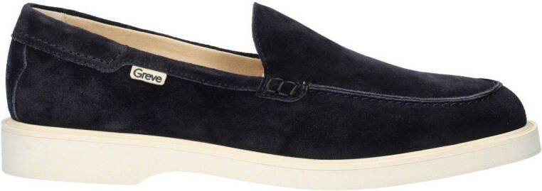 Greve suède loafers donkerblauw