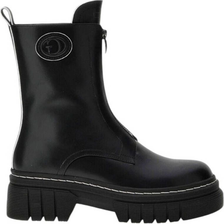 GUESS Annia chunky leren enkelboots zwart