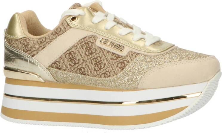 Guess Beige Sportieve Instap Sneakers met Veters Multicolor Dames