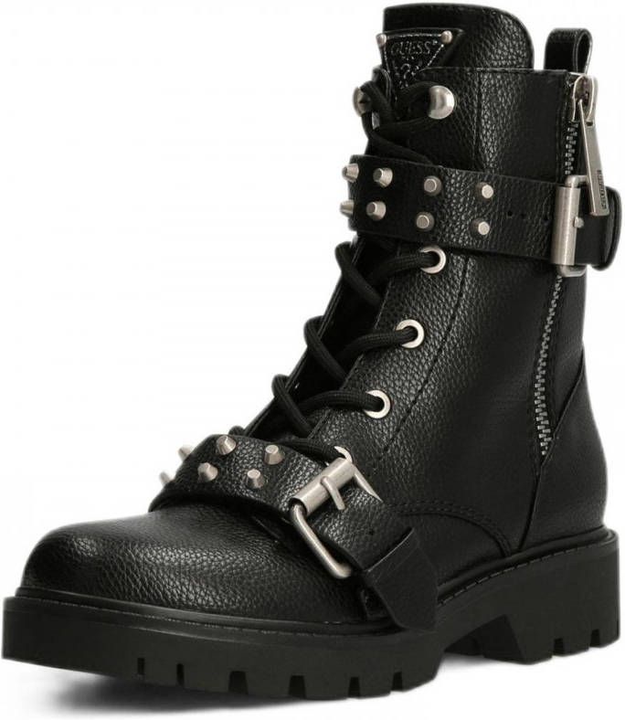 GUESS RODETA2 veterboots met siergespen zwart