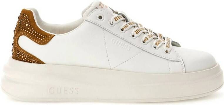 Guess Leren sneakers met strass Elbina White Dames