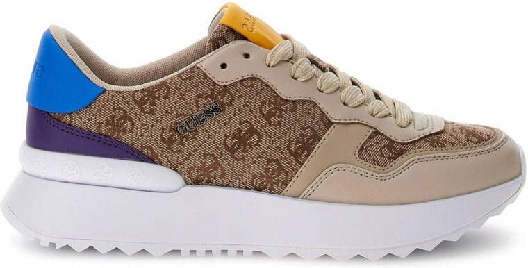 GUESS Vinsa sneakers beige blauw geel