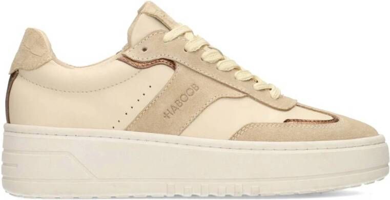 Haboob Aurelie leren sneakers beige