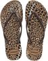 Havaianas Slim Animals teenslippers met panterprint bruin - Thumbnail 1