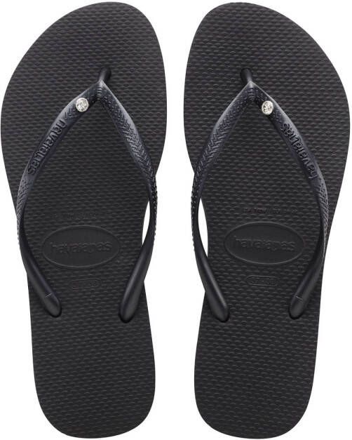 Havaianas Slim Crystal Sw II teenslippers met siersteen zwart