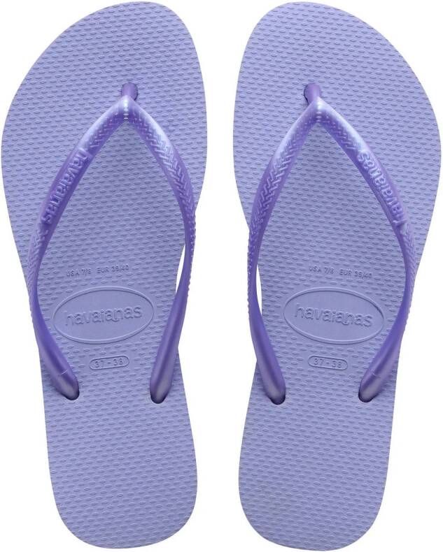 Havaianas Slim teenslippers lila Paars Meisjes Rubber Effen 33 34