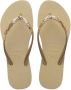 Havaianas Slim Glitter II teenslippers met glitters beige Meisjes Rubber 29 30 - Thumbnail 2