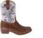 Hip cowboylaarzen cognac wit zilver - Thumbnail 1