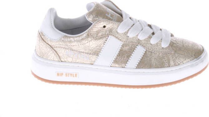 Hip leren sneakers goud