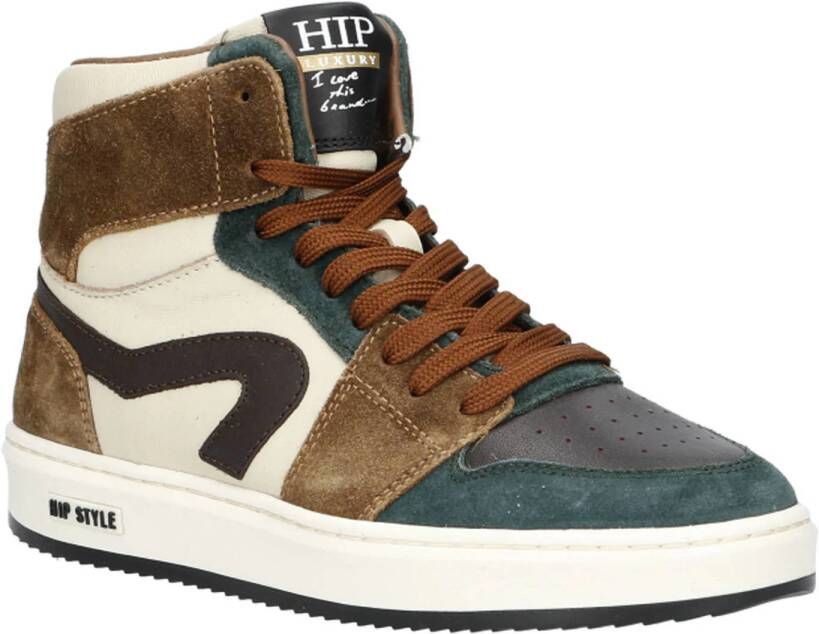 Hip H1765 Sneakers Leren Sneaker Jongens Groen