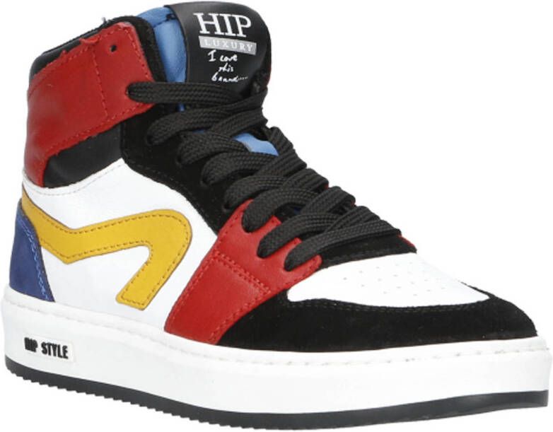 Hip leren sneakers rood multi