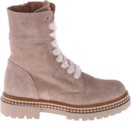 Hip suède veterboots taupe