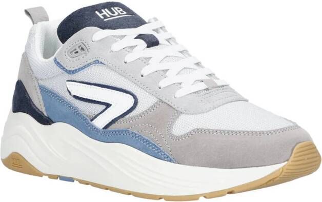 Hub Heren Sneakers Glide Wit Blauw Zwart Grijs Blue Heren