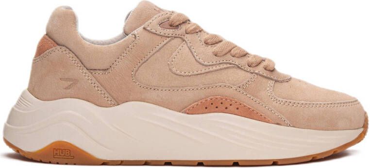 HUB leren sneakers beige