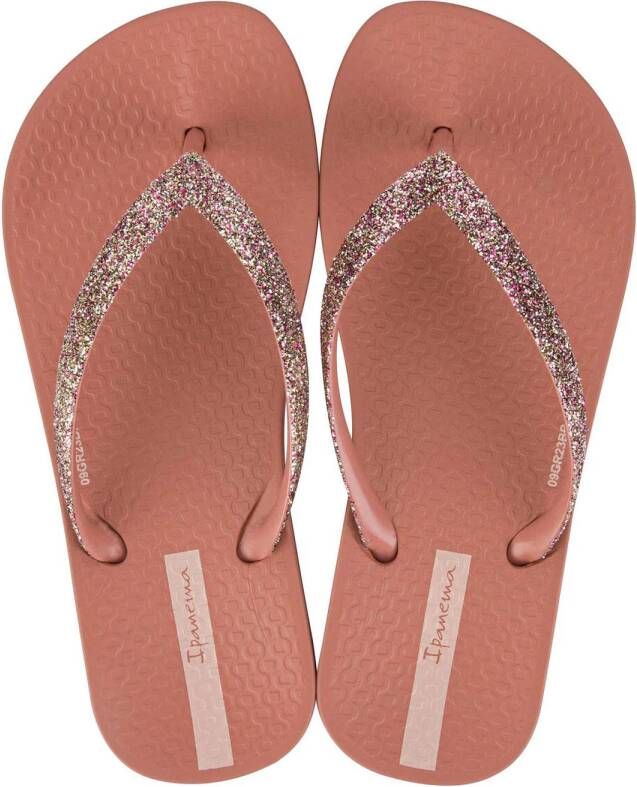 Ipanema Anatomic Lolita teenslippers met glitters oudroze