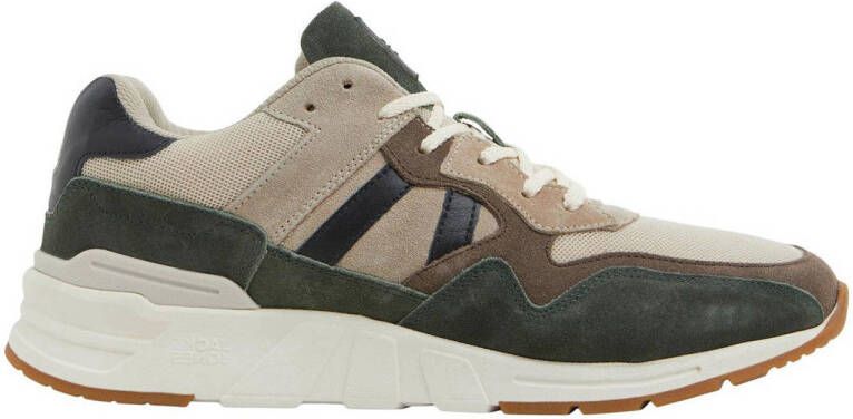 JACK & JONES JFWTHOR suède sneakers olijfgroen