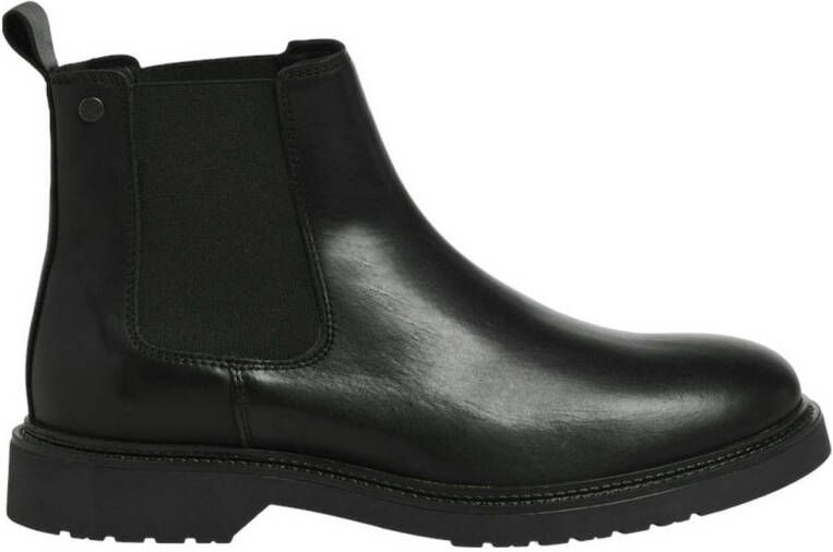 JACK & JONES leren chelsea boots antraciet