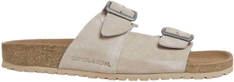 JACK & JONES suède slippers beige