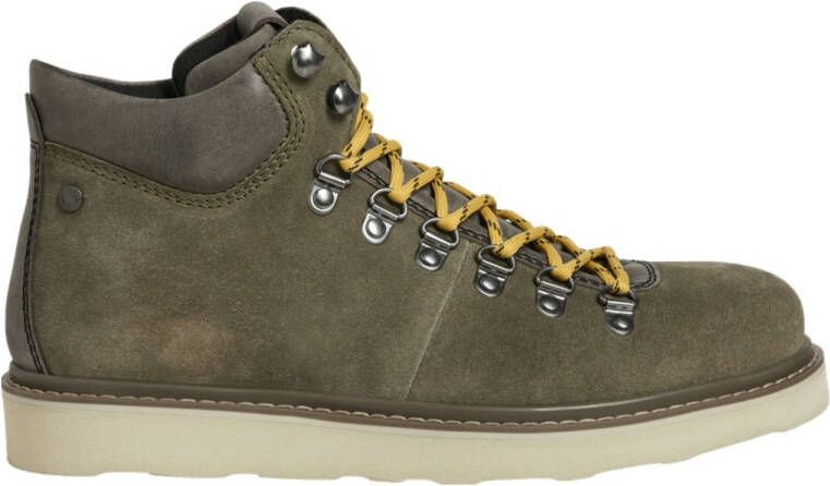 JACK & JONES suède veterboots olijfgroen