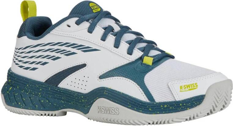 K-Swiss SpeedEx Padel padelschoenen wit petrol limegroen