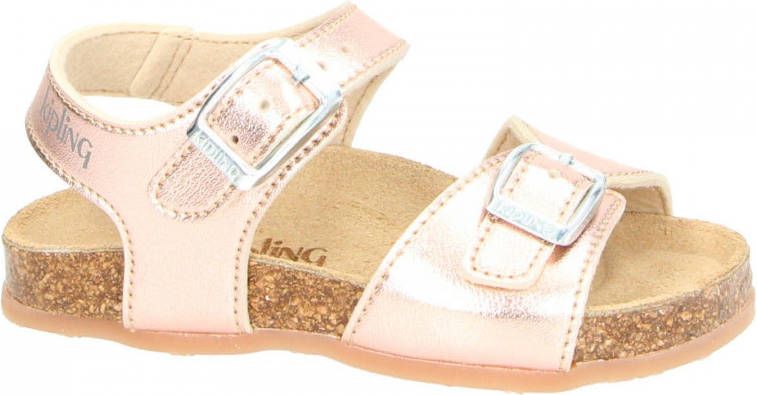 Kipling Easy 4 leren sandalen roségoud