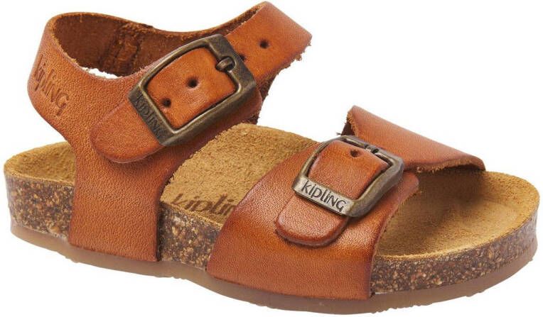 Kipling leren sandalen cognac