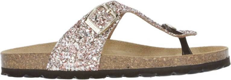 Kipling Madonna 3 teenslippers met glitters roze