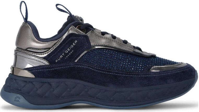 Kurt Geiger Blauwe Sneakers Kensington C met Strass Steentjes Blue Dames