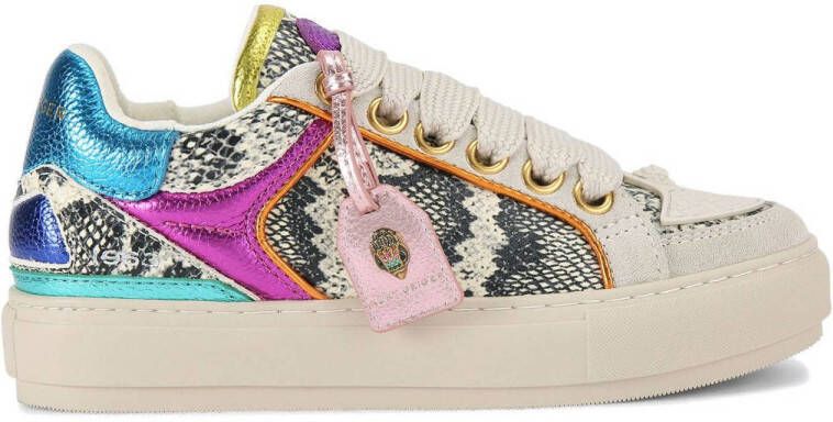 Kurt Geiger Southbank sneaker met slangenprint en leren details