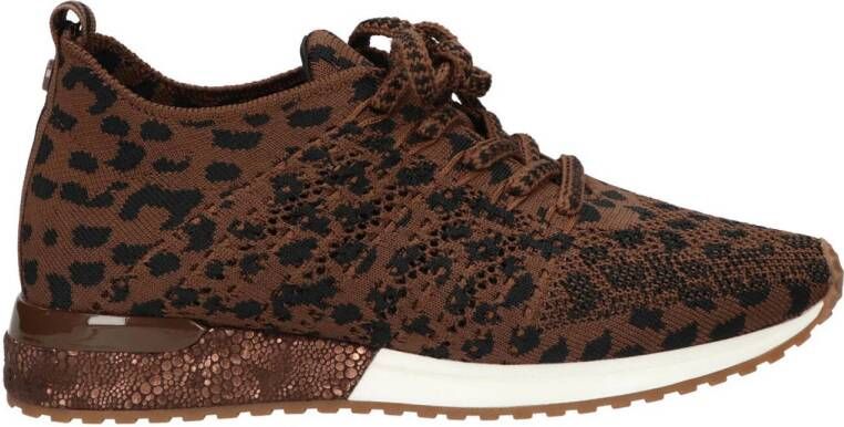 La Strada 1832649 sneakers met panterprint camel zwart