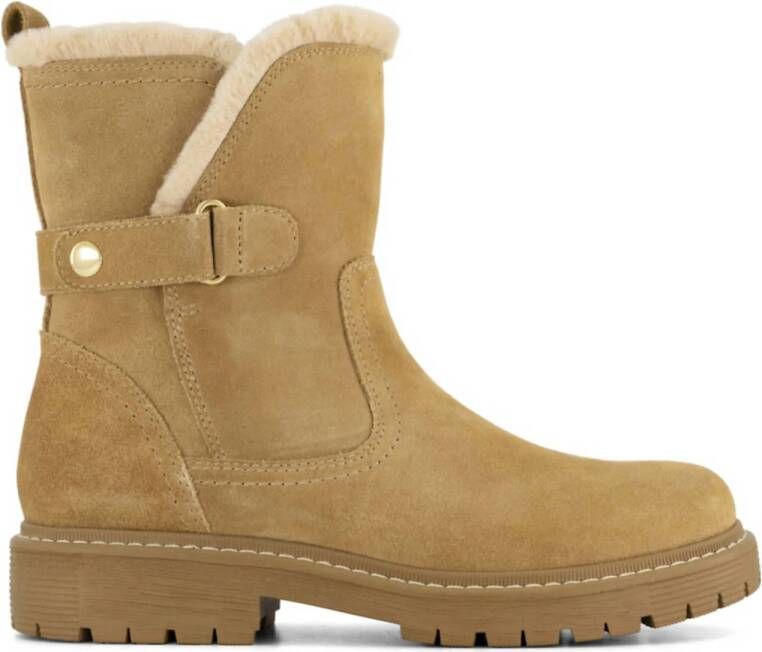 Landrover gevoerde suède enkelboots beige