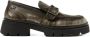 Lazamani chunky leren loafers zilver metallic - Thumbnail 1