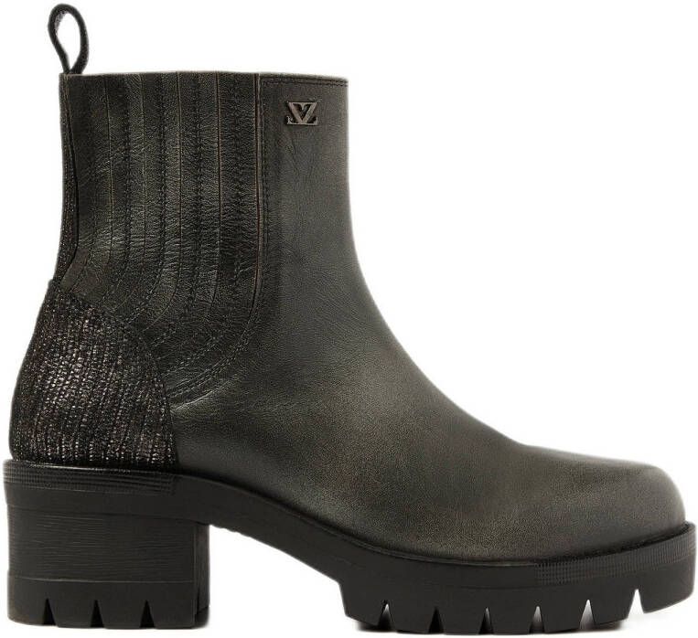 Lazamani Fey chunky leren chelsea boots grijs metallic