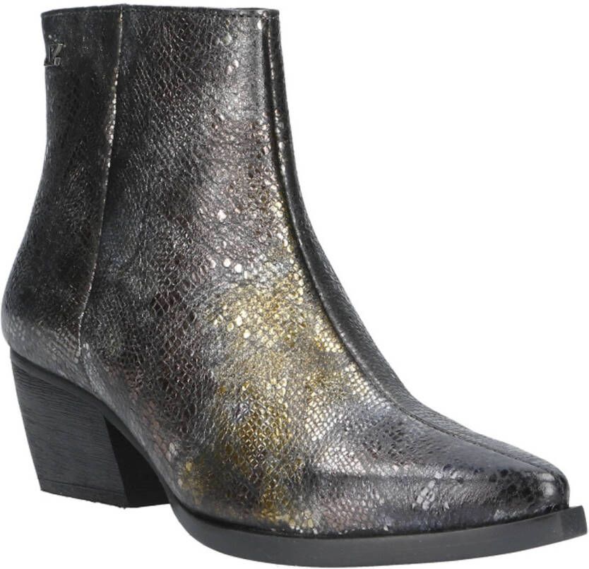 Lazamani Metallic enkellaarsjes met blokhak Multicolor Dames