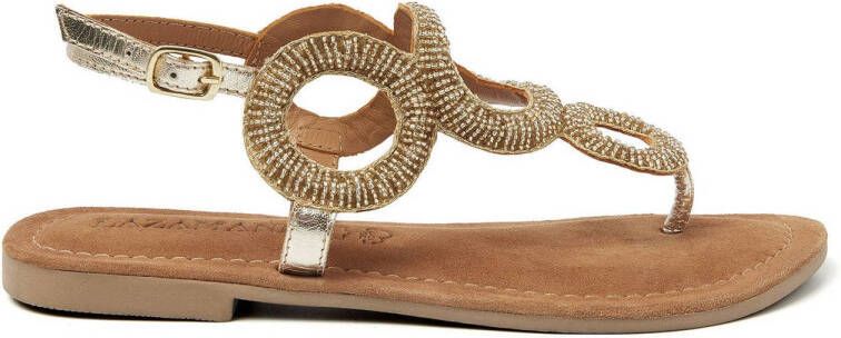 Lazamani Gita Leren Dames Sandalen Gold