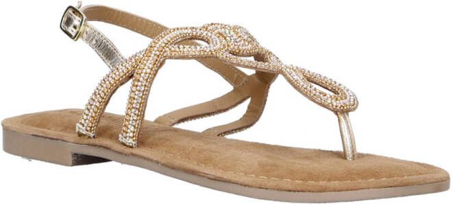 Lazamani leren sandalen goud zilver