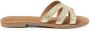 Lazamani Metallic Gouden Leren Slippers Yellow Dames - Thumbnail 1