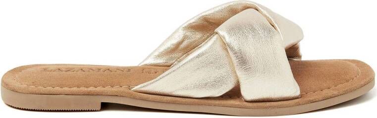 Lazamani leren slippers goud