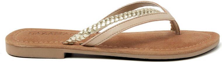 Lazamani Bibi Leren Dames Slippers Nude