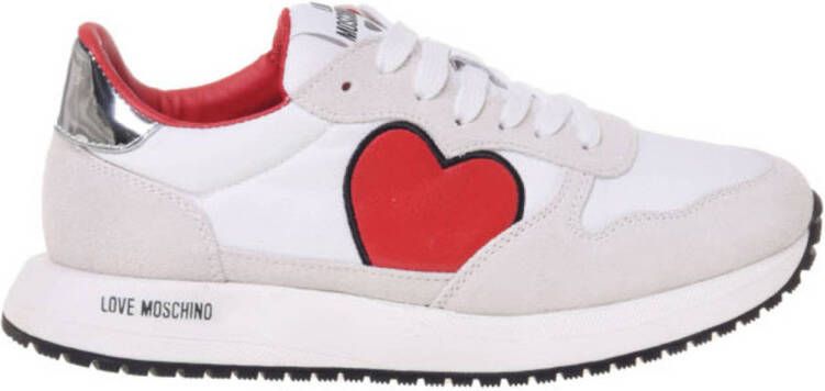 Love Moschino Dune leren sneakers wit rood