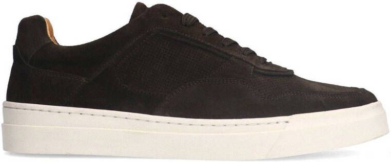 Manfield Heren Donker bruine suède sneakers