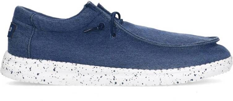 Manfield Heren Blauwe canvas veterschoenen