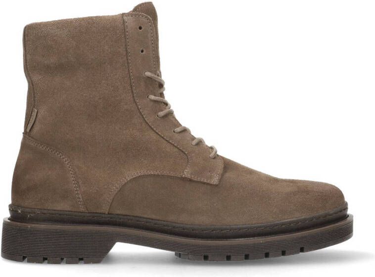 Manfield Heren Taupe suède veterboots