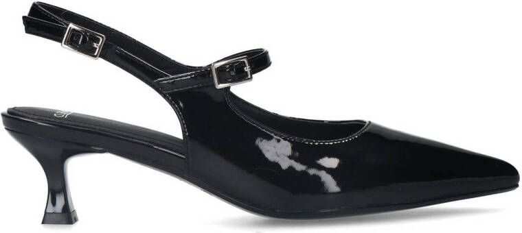 Manfield Dames Zwarte lak slingbacks