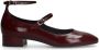 Manfield Dames Bordeaux rode lak leren Mary Jane pumps - Thumbnail 1