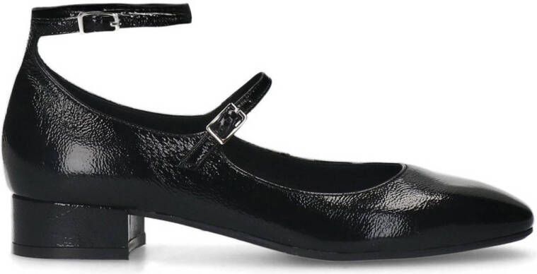 Manfield Dames Zwarte lak leren Mary Jane pumps