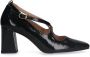 Manfield Dames Zwarte lakleren pumps met gespsluiting - Thumbnail 1