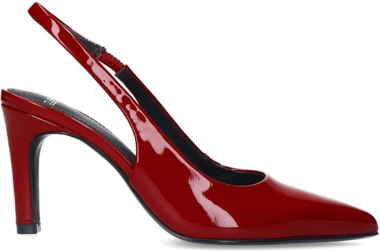 Manfield lakleren slingback pumps rood