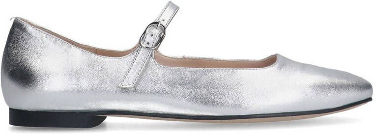 Manfield leren ballerina's zilver